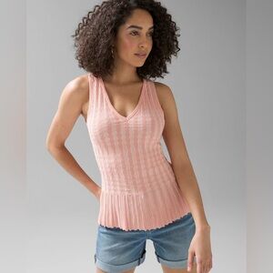 Sleeveless Mixed Stitch Peplum Top - 10